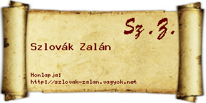 Szlovák Zalán névjegykártya